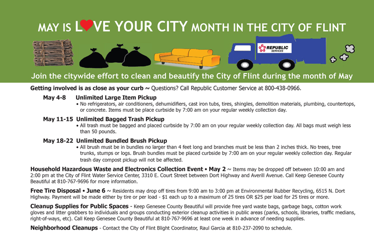 May is Love Your City Month in the City of Flint