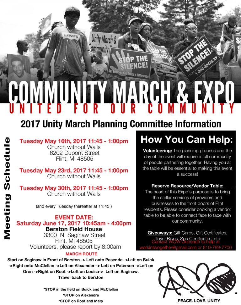 News Release - Flint: Unity March June 17 - Route included here