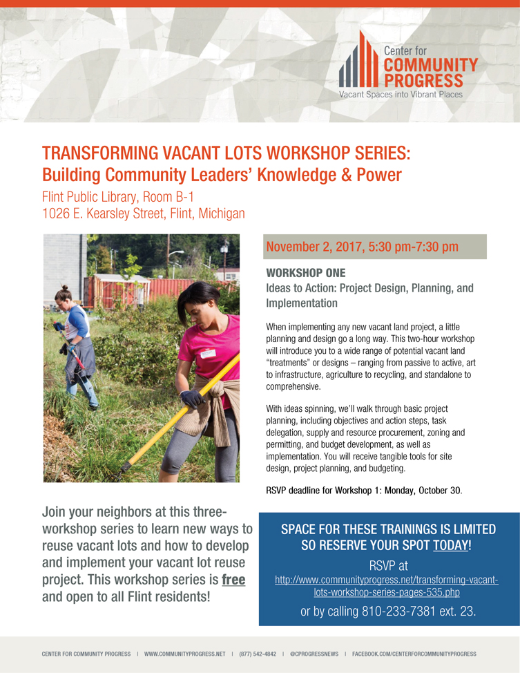 Transforming Vacant Lots Workshop Series 