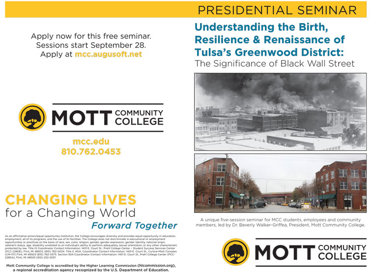 Presidential Seminar - Understanding the Birth, Resilience & Renaissance of Tulsa’s Greenwood District: The Significance of Black Wall Street