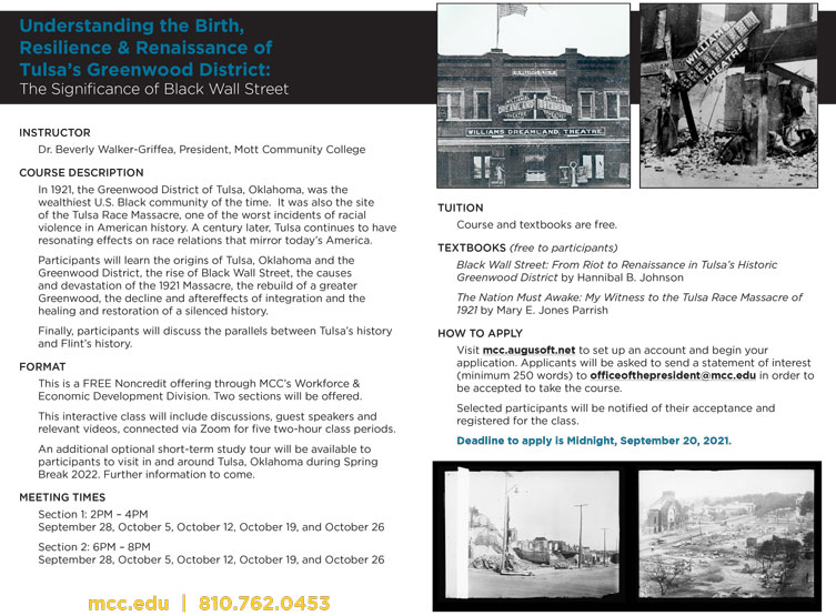 Presidential Seminar - Understanding the Birth, Resilience & Renaissance of Tulsa’s Greenwood District: The Significance of Black Wall Street